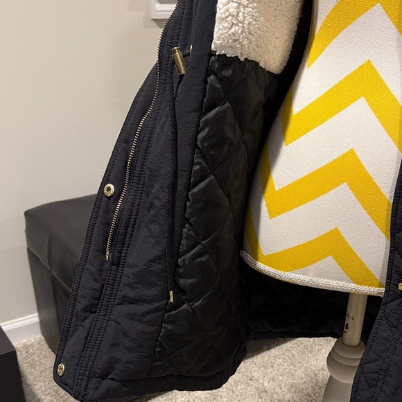 American Eagle Outfitters Black Puffer Coat with Faux Fur Hood - Picture 3 of 7